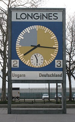The restored match clock has been installed in front of the Stade de Suisse as a memorial.