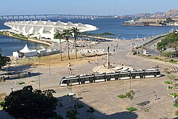 Mauá Square, with the Museum of Tomorrow, designed by Santiago Calatrava, and the light rail