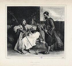 Albanian Chief, lithography by Alphonse-Léon Noël, 1828
