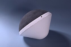 Deep Space 2 impactor aeroshell, a classic 45° sphere-cone with spherical section afterbody, enabling aerodynamic stability from atmospheric entry to surface impact