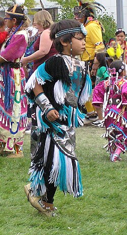 A boy in Grass Dance regalia, Spokane, WA, 2007