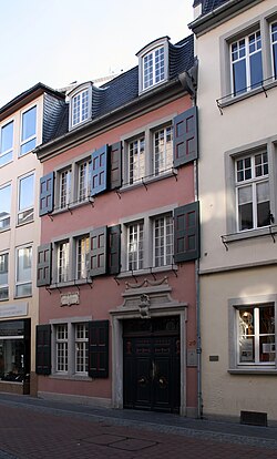 Beethoven's birthplace at Bonngasse 20 in Bonn is now the Beethoven-Haus museum.
