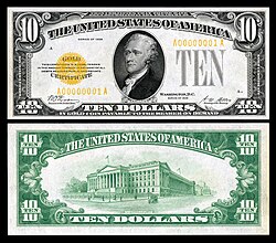 A 1928 series $10 gold certificate