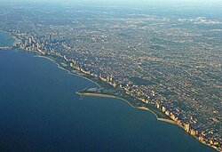 Downtown and the North Side with beaches lining the waterfront