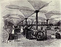 Marshall's Temple Works (1840); the Industrial Revolution started in Great Britain.