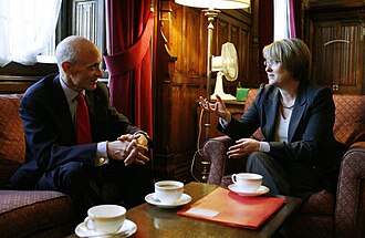 Home Secretary Jacqui Smith meets US Secretary of Homeland Security Michael Chertoff.