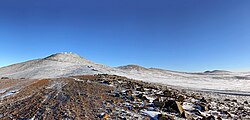 Rare snow in the Atacama Desert, at 2,600 m (8,500 ft) elevation
