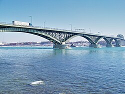 The Peace Bridge between New York and Ontario