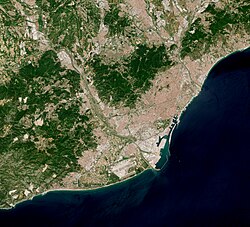 Barcelona as seen by the European Space Agency's Copernicus Sentinel-2 mission