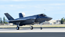 The first Norwegian F-35 Lightning II lands at Luke Air Force Base.