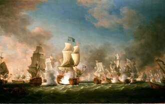 The Royal Navy defeats a Spanish fleet off Sicily, Cape Passaro, August 1718