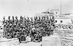 117th Mahrattas at a fort in the North West Frontier, British India, 1909