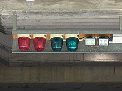 These lights at the Melbourne Cricket Ground indicate the decision the third umpire makes following a review.