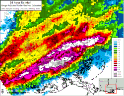 Totals from first wave of rainfall.