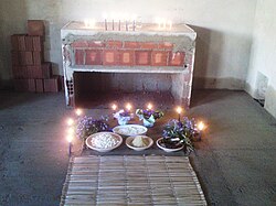 Offerings to the orixá Nana at an Umbandist centro
