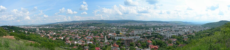 Panorama over western districts, taken from "Tăietura Turcului"