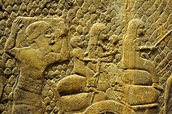 Residents of Lachish, Judah, being deported into exile following the conquest of the city by the Assyrians, c. 701 BCE