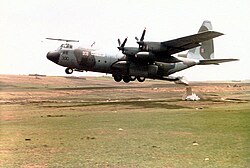 RAF C-130 airdropping food during 1985 famine