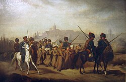 Conscription of Poles to the Russian Army in 1863 (by Aleksander Sochaczewski).