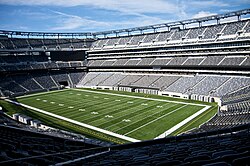 MetLife Stadium in East Rutherford, one of only two NFL stadiums shared by two teams, is home to the New York Giants and New York Jets.