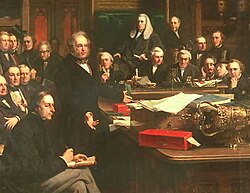 Lord Palmerston addressing the House of Commons during the debates on the Treaty of France, February 1860
