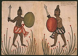 A Portuguese illustration of Sinhalese warriors, produced c. 1540