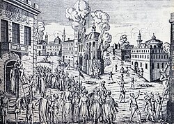 The Constantinople Massacre of April 1821: a religious persecution of the Greek population of Constantinople under the Ottomans. Patriarch Gregory V of Constantinople was executed.