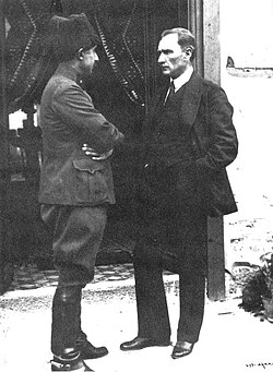 Mustafa Kemal (right) in Ankara with İsmet Pasha (left)
