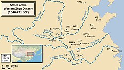 Map of states during Western Zhou period