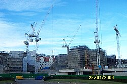 Scottish Parliament Building under construction in January 2003