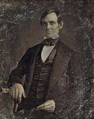 The earliest authenticated image of Abraham Lincoln, taken soon after his election to Congress in 1846, attributed to Nicholas H. Shepard