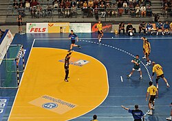 A seven-metre throw