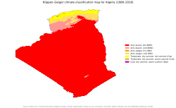 Algeria map of Köppen climate classification