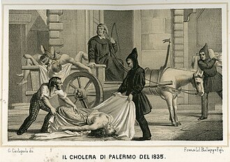 Disposal of dead bodies during the cholera epidemic in Palermo in 1835