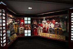 An exhibit of jerseys from several IIHF-member national teams