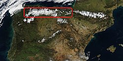 Cantabrian Mountains in the north, which rain-shadow most of Spain