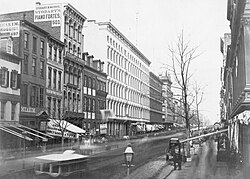 Broadway seen from the south at Broome Street, c. 1853–55