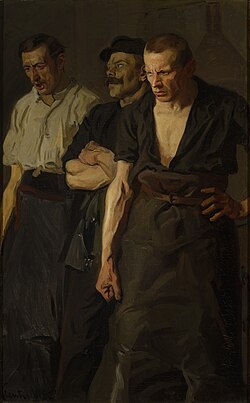 Strike, painting by Stanisław Lentz