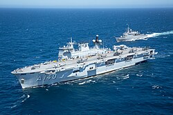 Brazilian Navy's flagship PHM Atlântico and frigate Liberal (F-43) (background)