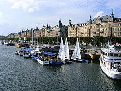 Strandvägen as seen from the island of Djurgården