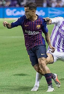 Coutinho playing for Barcelona in 2018
