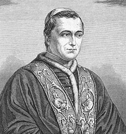Illustration of Pope Pius IX shortly after his election to the papacy in 1846