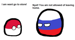 An example of broken English commonly employed in Polandball comics