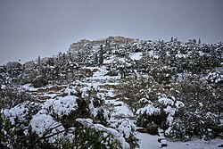 Snowfall in Athens on 16 February 2021
