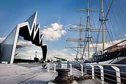 The Riverside Museum situated on the banks of the River Clyde