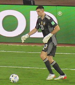 Argentina goalkeeper Emiliano Martínez made two key saves during the decisive penalty shoot-out.