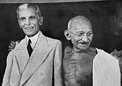 Gandhi with Muhammad Ali Jinnah in September 1944