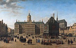 Dam Square in the late 17th century: painting by Gerrit Adriaenszoon Berckheyde