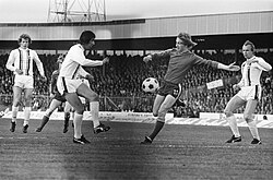 Game scene from the final of the UEFA Cup 1975, with FC Twente