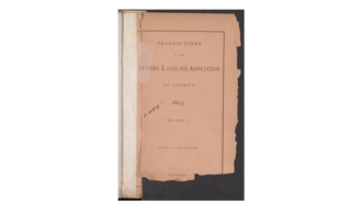 Cover of Transactions and Proceedings of the Modern Language Association of America 1884–5
